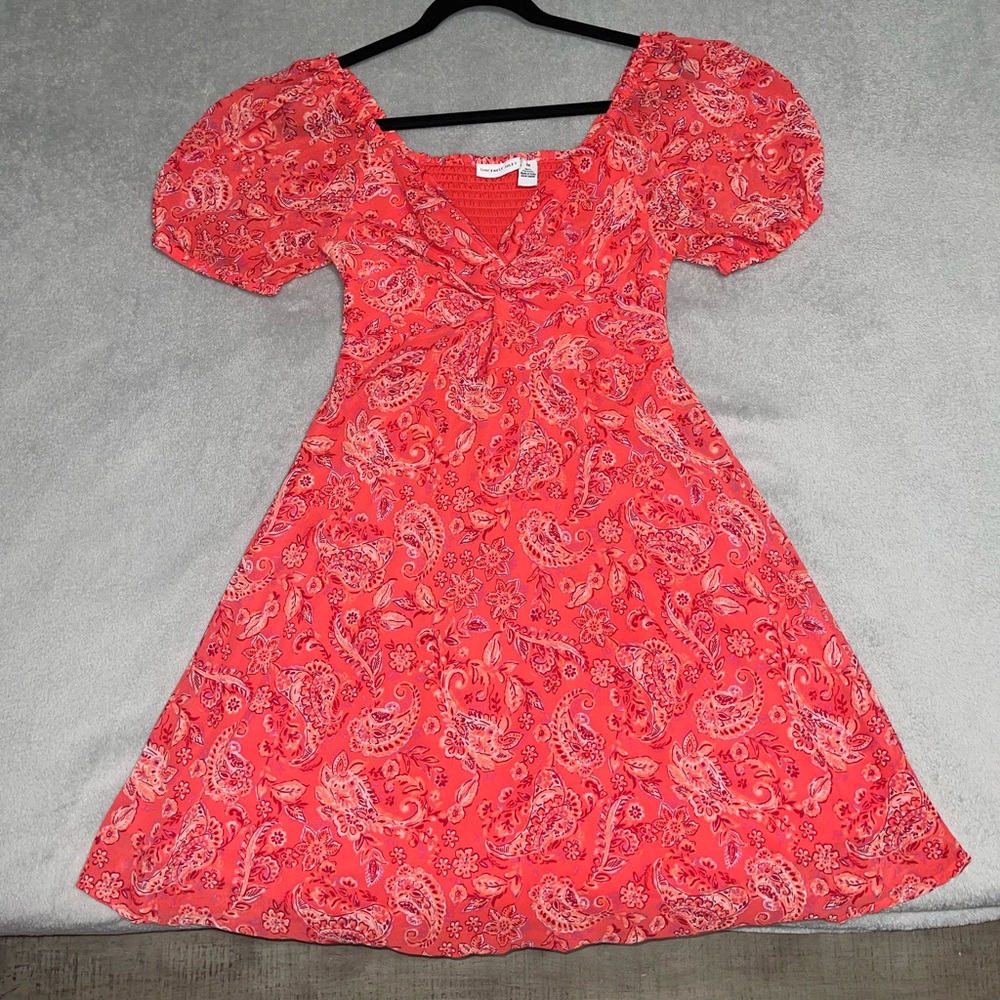 Sincerely Jules Vibrant Coral Paisley Dress